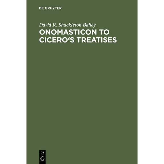 Onomasticon to Cicero's Treatises (Hardcover)