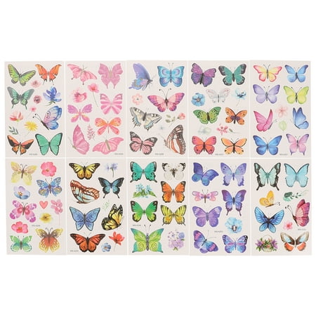 

Stickers Temporary Tattoos Butterfly Body Filler Christmas Socks Fun for Men Water Transfer Kids Decal 10 Sheets