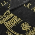 Liverpool Football Crest Black Fleece Blanket Throw Soft LFC Warm Sofa Travelling Blanket
