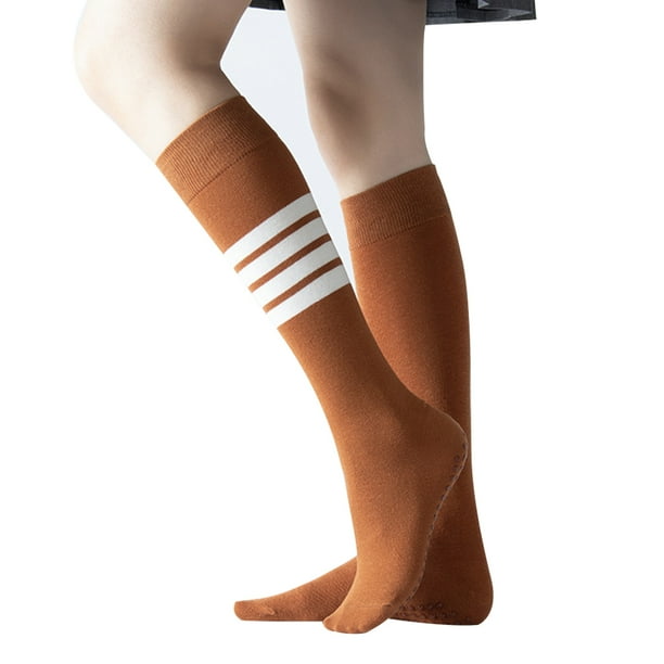 Calcetines deportivos para mujer, calcetines para deportes al aire libre, medias altas hasta el muslo, calcetines casuales con rayas, calcetines de tubo