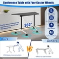 thumbnail image 3 of 10 Pack Folding Conference Table,Conference Room Tables with Wheels, 47.2IN Modular Meeting Table, Flip Top Mobile Training Table for Offices and Schools, 3 of 6