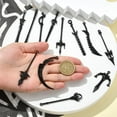 thumbnail image 4 of 1 Box 30Pcs 15 Styles Black Charms Metal Knife Charms Bulk Small Vintage Alloy Book Knight Bookmarks Weapon Pendants, 4 of 7