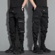 thumbnail image 5 of Pantalones Negros Con Pados Cónicos y Múltiples Bolsillos Con Cordón para Hombre XL, A Juego Con Camisa, Adecuados para El Verano, 5 of 7