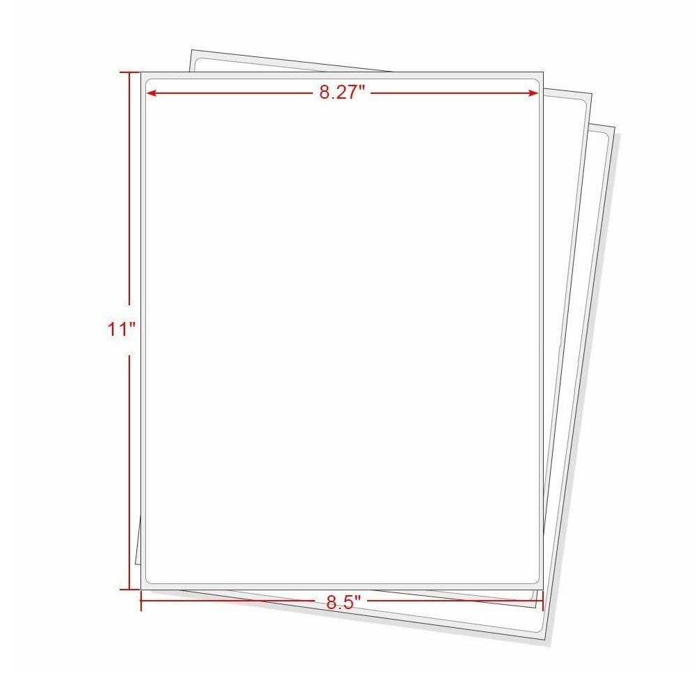 SJPACK Full Sheets Sticker Labels Shipping Mailing Address Labels 8.5" x 11" Permanent Adhesive Labels for Laser/Inkjet Printer,1000 Labels