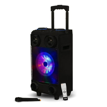 Portable Microphone Speaker Acoustic Audio RPS8 Portable Bluetooth Speaker with LED Display, Rechargeable Battery and Wireless Mic ()