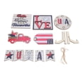thumbnail image 3 of YUMILI Independence Day Wooden Decoration - Beautifully Designed Vibrant Colour Sturdy Patriotic Tray Decoration 4th of July Tray Wooden Ornament(2), 3 of 8
