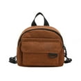thumbnail image 1 of EIMELI Women Retro Corduroy Backpack Lady Soft Warm Solid Color Zipper Shoulder Bag, 1 of 9