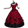 thumbnail image 2 of Women's Southern Belle Gothic Victorian Rococo Dress Elegant Tea Length Ball Gown, 2 of 5