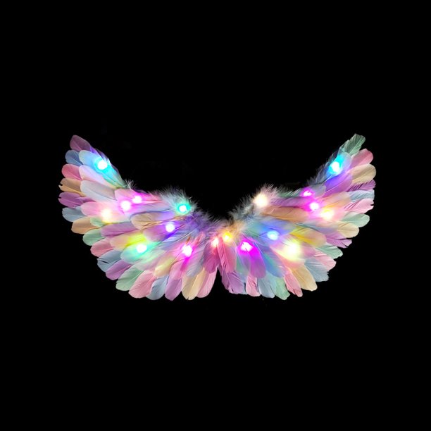 Angel Wings, Light Up Angel Wings and Halos with LED Lights, White