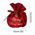 thumbnail image 7 of WKSCLPAI Merry Pouch Christmas Drawstring Bags, Thickened Velvet Christmas Eve Bags Bulk with Bow and Bell Decoration, Xmas Eve Peace Apple Candy Wrapping Gift Bag for Party Favors, Red A, 7 of 7
