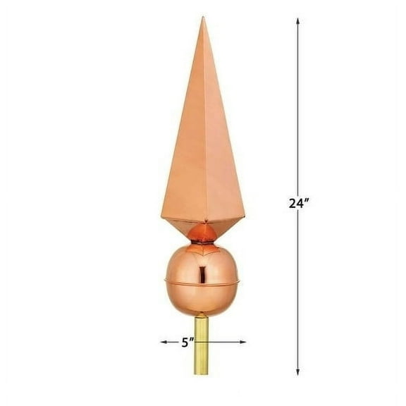 Good Directions Lancelot Pure Copper Rooftop Finial with Roof Mount by