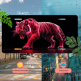 thumbnail image 5 of 1 Pcs 2D Flat License Plate Covers & Frames, Red Tiger For Decorative Front, Waterproof For Decoration Aluminum License Plate Covers & Frames Cover For Men Women, 12" X 6", 5 of 7