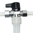 thumbnail image 5 of 1/2 in. Chrome-Plated Brass PEX-A Barb x 3/8 in. Compression Dual Outlet Quarter-Turn Angle Stop Valve, 5 of 7