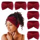 thumbnail image 1 of Paquete de 6 diademas anchas para mujer, turbante extragrande de 7'', diadema bohemia con nudo retorcido, accesorios para el cabello, 1 of 5