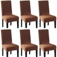 thumbnail image 1 of Spandex Elastic Chair Slipcover Stretch Chair Cover (6pcs, Coffee), 1 of 5