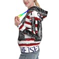 thumbnail image 2 of Uemuo Home Of The Free Because Of The Brave Pattern Women's Hoodie with Eye-catching Drawstrings- Casual Pullover Hoodie with Kangaroo Pocket, Stylish Hooded Sweatshirt-Small, 2 of 7