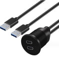 thumbnail image 3 of Sinyiin Double USB 3.0 to Type C Double Port Extension Cable Waterproof Design for Vehicle, 3 of 8