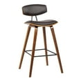 thumbnail image 1 of Hawthorne Collections Tabouret de Bar Moderne en Similicuir de 28,5 Pouces en Noyer/marron, 1 of 8