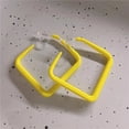 thumbnail image 2 of Clip on 1 3/4" large square plastic hoop earrings in a variety of colors, 2 of 6