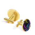 thumbnail image 3 of PhooArto Men's Classic Stainless Steel, Neon Dinosaurs Pattern Cufflinks Business Wedding Shirts, Golden, 3 of 7