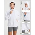 thumbnail image 5 of BALEAF Women's Sun Jackets No Insert Lightweight Hiking Hoodie UPF 50+ Workout Mosquito Clothes Long Sleeve UV with 2 Pockets White S, 5 of 7