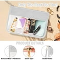 thumbnail image 5 of Izuzta Clear PVC Flat Pouch,PU Makeup Bag Clear Zipper Pouch with Wristlet,DIY Chenille Letter Bag Waterproof Portable Travel Toiletry Bag Cosmetic Pouch for Women Girls(Grey), 5 of 6