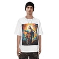 thumbnail image 2 of White Cotton Short Sleeve Tee with Watercolor Cartoon Jesus Print – 100% Pure Cotton, Comfortable and Breathable, 2 of 6