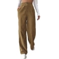 thumbnail image 2 of Pantalones Largos,Pantalones Casuales Pantalones De Pierna Recta De Cintura Alta Pantalones De Mujer Durabilidad Probada En El Tiempo, 2 of 5