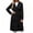 Black, variant on Double Breasted Women Solid Color Casual Long Trench Coat with Belt
