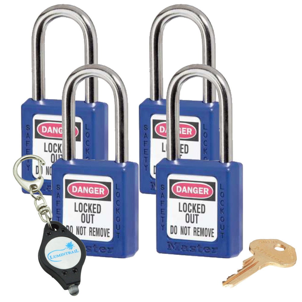Master Lock 312TRI Laminated Padlocks With Blue Thermoplastic Shell for sale online 