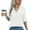 White #036, variant on 3/4 Length Sleeve Womens Tops Solid Color V Neck Spring Shirts Ladies Top Summer Shirt Casual Blouse Wine XL