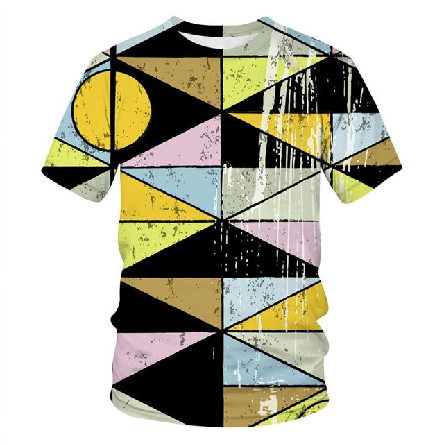 2024 T Shirte 3d Retro Printing Crew Neck Clothing Unisex Top