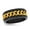 Black and Gold Curb Link, variant on Men’s Comfort Fit Stainless-Steel Brushed and Polished Gold Diagonal Stripe Band Ring-11