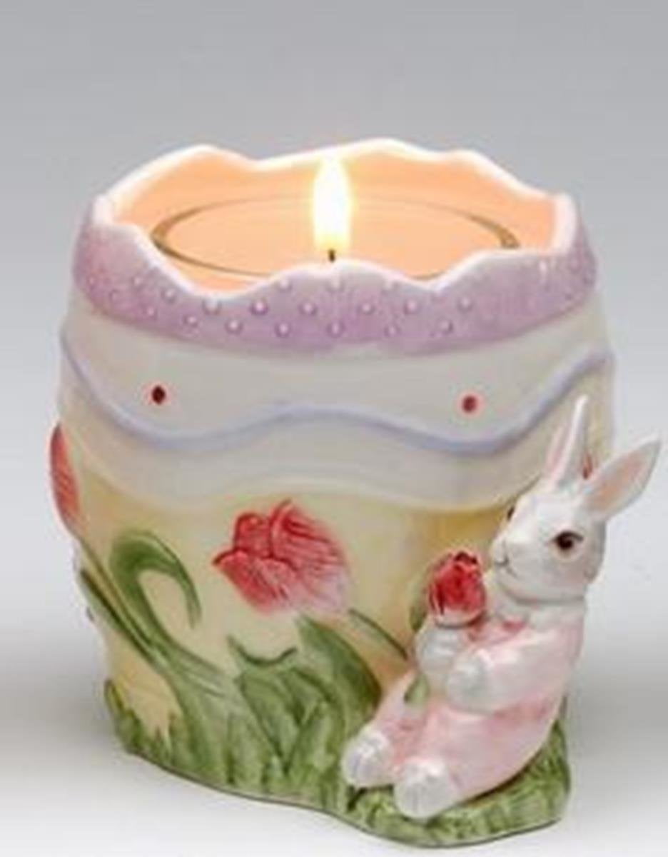 3 Inch Tulip Pattern Bunny Design Glass Votive Candle Holder Walmart