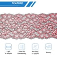 thumbnail image 4 of Uxcell 7.1 Inch Wide 5 Yard Lace Ribbon Floral Pattern Black+Red Lace Trim Ribbon for Sewing Making, 4 of 5