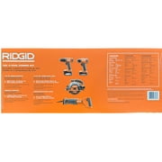 RIDGID 18V Cordless 4-Tool Combo Kit with (1) 4.0 Ah Battery, (1) 2.0 Ah Battery, Charger, and Bag