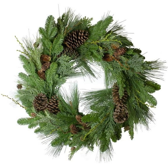 32 in. Pine Cone & Cedar Artificial Christmas Wreath - Unlit