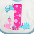 thumbnail image 4 of Inktastic Dinosaur Party-first Birthday Girls Baby Bib, 4 of 4