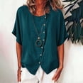 thumbnail image 2 of GUACER Women's Button-Down Tops Short Sleeve Casual Blouse Cotton Linen Trendy Loose Fit Shirts, 2 of 9