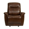 thumbnail image 1 of Home Fare Leather Curved Arm Manual Recliner Glider in Rich Java Brown, 1 of 1