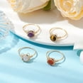 thumbnail image 2 of 4Pcs 4 Styles Natural Amethyst Tiger Eye Rainbow Moonstone Carnelian Finger Rings SetsWrapped Ring for Women US Size 8(18.1mm) 1pc/style, 2 of 5