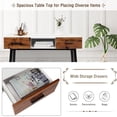 thumbnail image 6 of Giantex Nightstand, Industrial Style Sofa Table w/2 Drawers & Middle Open Shelf, Narrow Accent Side Console Table for Entryway, Hallway, Living Room, Bedroom, 6 of 8