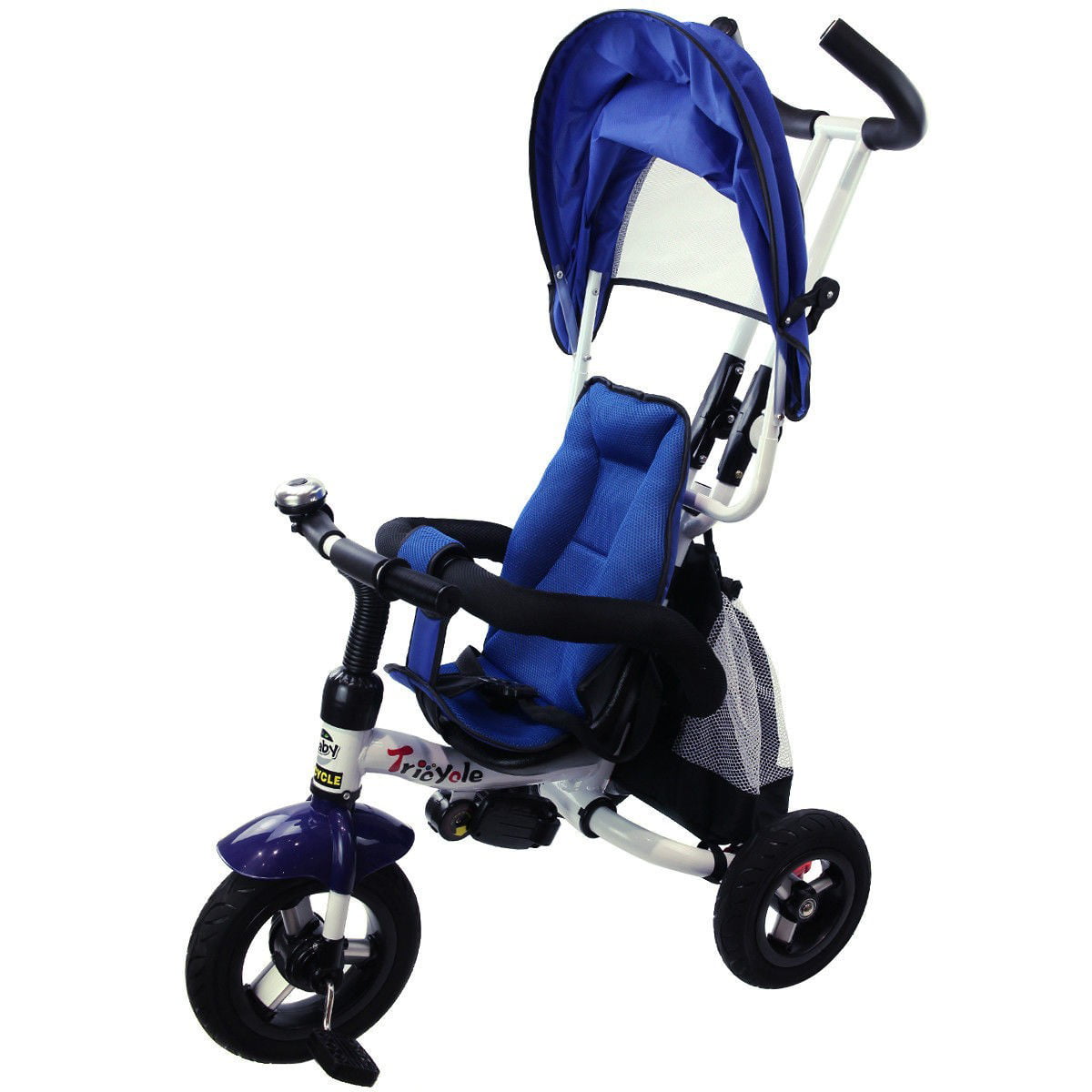 4-In-1 Kids Baby Stroller Tricycle Detachable Learning Toy Bike w/ Canopy Bag 