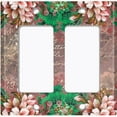 thumbnail image 6 of Metal Light Switch Plate Cover Elegant Mauve Floral Nature Scripture Damask FLW084, 6 of 13