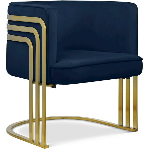 Meridian Furniture Rays Navy Velvet Upholstered Accent Chair