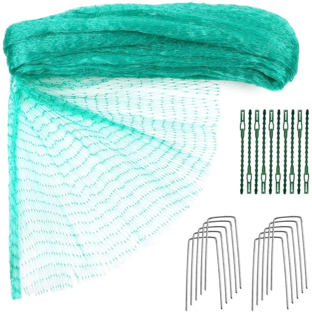Red para pájaros de 10 m x 4 m, red de protección para jardín, red para árboles frutales, con 10 estacas de jardín y 10 bridas para cables para plantas, árboles, frutas, verduras y estanques Sincero Electrónica