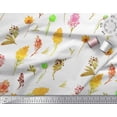 thumbnail image 3 of Soimoi Satin Silk Fabric Flower & Leaves Watercolor Printed Craft Fabric by the Yard 42 Inch Wide, 3 of 3