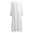 thumbnail image 4 of IDALL Maxi Dresses,Spring Dresses Women's Spring And Autumn Vacation Two Piece Art Flax Loose Sleeve Dress Long Sleeve Dress,Long Dresses,Flowy Dresses White Dress L, 4 of 7