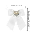 thumbnail image 2 of INSPIRE CHIC Women's Ribbon Rhinestone Pre-tied Bow Neck Tie Brooch for Shirts, 2 of 5