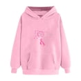 thumbnail image 2 of Hfnxid Breast Cancer Hoodie for Women Loose Fit Pink Ribbon Hooded Sweatshirt Soft Cancer Fighter Pullover Pink,M, 2 of 3